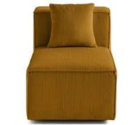 Arty - module d'assise sans accoudoirs - en velours côtelé - Jaune Jaune