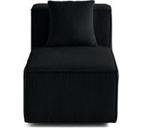 Arty - module d'assise sans accoudoirs - en velours côtelé - Noir Noir