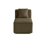 Arty - module d'assise sans accoudoirs - en velours côtelé - Vert