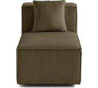 Arty - module d'assise sans accoudoirs - en velours côtelé - Vert