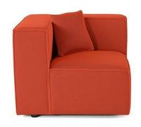 Arty - module d'assise gauche - en tissu mailles 3D - Orange Orange G