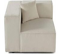 Arty - module d'assise gauche - en velours côtelé - Beige