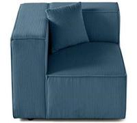 Arty - module d'assise gauche - en velours côtelé - Bleu
