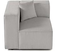 Arty - module d'assise gauche - en velours côtelé - Gris clair