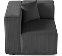 Arty - module d'assise gauche - en velours côtelé - Gris foncé