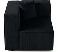 Arty - module d'assise gauche - en velours côtelé - Noir Noir G