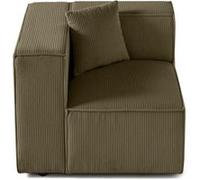 Arty - module d'assise gauche - en velours côtelé - Vert Vert