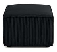 Lisa Design - Pouf Arty en Velours Côtelé Noir - Salon