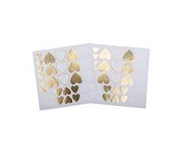 ARTYFETES 64 Stickers cœurs Blancs et dorés 1,5 à 3 cm