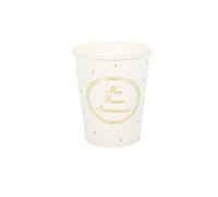 Artyfetes 8 GOBELETS CARTON 1ER ANNIVERSAIRE 255ML BLANC