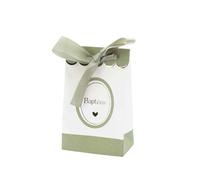 Artyfetes Factory - 10 SACHETS CARTON BAPTÊME 7.5X12.5X4.5CM VERT