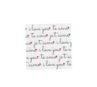 Artyfetes Factory - 20 SERVIETTES COCKTAIL PAPIER LOVE YOU 24CM BLANC