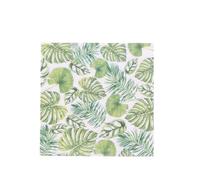 Artyfetes Factory - 20 SERVIETTES PAPIER FEUILLAGE TROPICAL 33CM VERT