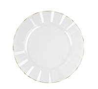 Artyfêtes Générique - 6 Assiettes RÉUTILISABLES Bord Or 26CM Transparent