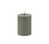 Artyfêtes Générique - Bougie LED CYLINDRIQUE Cire Brillant 10X7CM Sauge