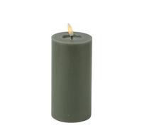 Artyfêtes Générique - Bougie LED CYLINDRIQUE Cire Brillant 15X7CM Sauge