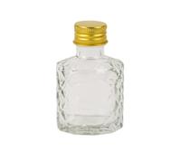 Artyfêtes Générique - Mignonette Verre Bouchon MÉTAL Or 50ML 5X8X4.3CM