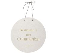 Artyfêtes Générique - Panneau Carton Bienvenue Communion Or 38CM Lin