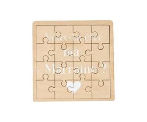 Artyfêtes Générique - PUZZLE MESSAGE DEMANDE MARRAINE 15CM NATURE