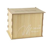 Artyfêtes Générique - URNE Bois Un Grand Merci 30X23.5X23,5CM Nature
