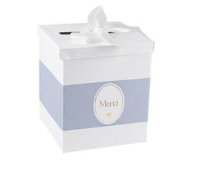 Artyfêtes Générique - URNE Carton Merci BAPTÊME 21X25CM Bleu Orage