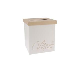 Artyfêtes Générique - URNE Carton Un Grand Merci 21.5X25CM CRÈME Camel