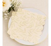 Artyfetes Lot de 20 serviettes cocktail jetables 3 plis pour décoration de table de mariage et fête - Ivoire doré - 12 cm