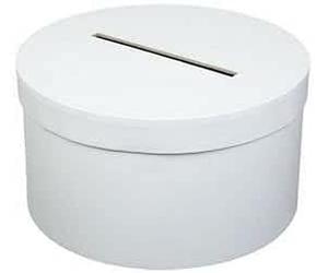 Artyfêtes URNE Tirelire Carton Ronde 22cm Blanche - Mariage, Baptême, Anniversaire