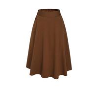 Artykey Jupe Longue Femme Hiver Taille Haute Vintage Élégant Maxi Skirt Carreaux A-Ligne Automne Jupe Plissée Kaki XL(Elastic Waist:83cm)