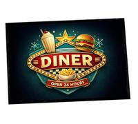 Artylicious Paillasson American 50's Diner Vert foncé 60 x 40 cm