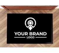 Artylicious Paillasson personnalisé avec nom d'entreprise ou logo/image de marque - magasins, maisons, bars - Profil fin, tapis à poils courts