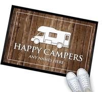 ARTYLICIOUS Paillasson personnalisé effet bois de camping-car imprimé Happy Campers 60 x 40 cm