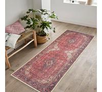 artyrugs Tapis Lavable en Machine, 80x150cm, 75% Coton Recyclé, Poils Courts, Dos Antidérapant, Ne Perd Pas Ses Fibres, Tapis pour Salon, Chambre, Cuisine, Couloir, Bureau, Rouge Carmin