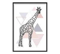 Artze Wall Art Girafe Poster Scandinave Géométrique Abstrait Scandinave 30 cm de largeur x 40 cm de hauteur, Rose Blush