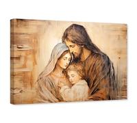 ARTZGX Impression sur toile de la Sainte Famille Vierge Marie et Jésus - Art mural catholique religieux - Peinture chrétienne pour églises - Cadre décoratif (Sainte Famille - B 30,5 x 45,7 cm)