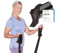 TheraBand 2,50 m avec ancrage de porte + sac noir | Résistance 3,3 kg | Bandes de terrain | Bande de gymnastique | Bande élastique | Entraînement à la maison et la musculation, exercices du dos