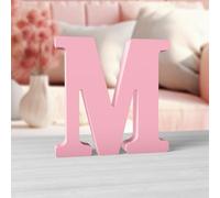 Aruatu Lettres M en bois rose de 15,2 cm pour décoration murale - Grande lettre M décorative pour loisirs créatifs, projets de fête à la maison
