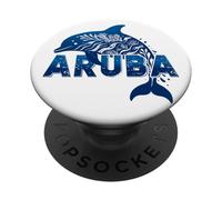 Aruba Bleu Dauphin Caraïbes Mer Nature Marine Life PopSockets PopGrip Adhésif
