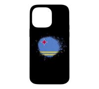Aruba Flag Bombe de Peinture en Spray Motif Drapeau d'Aruba Coque pour iPhone 14 Pro Max