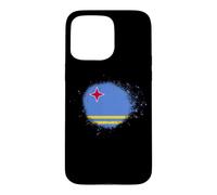 Aruba Flag Bombe de Peinture en Spray Motif Drapeau d'Aruba Coque pour iPhone 15 Pro Max