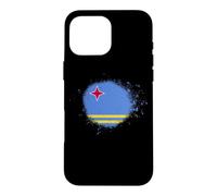 Aruba Flag Bombe de Peinture en Spray Motif Drapeau d'Aruba Coque pour iPhone 16 Pro Max