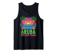 Aruba Happy Island Aruban Souvenir Vacation Flamingo Summer Débardeur