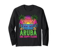 Aruba Happy Island Aruban Souvenir Vacation Flamingo Summer Manche Longue