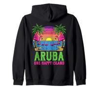 Aruba Happy Island Aruban Souvenir Vacation Flamingo Summer Sweat à Capuche