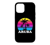Aruba Rétro Palmier Coucher de Soleil Vacances Plage Coque pour iPhone 12/12 Pro