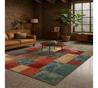 ARUGYTEI Tapis de décoration,70 x 120 cm, Floral Vintage Vintage Rouge Vert Jaune Beige Bleu Brown Gris, Tapis d'entrée d'intérieur Couloir, Salon, Chambre à Coucher, Canapé, Hallway Carpets