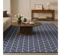 ARUGYTEI Tapis de décoration,70 x 120 cm, Moderne Geometric Bleu Blanc, Tapis d'entrée d'intérieur Couloir, Salon, Chambre à Coucher, Canapé, Hallway Carpets