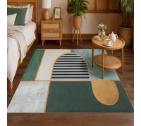 ARUGYTEI Tapis de décoration,70 x 120 cm, Moderne Geometric Vert Jaune Noir Blanc Beige, Tapis d'entrée d'intérieur Couloir, Salon, Chambre à Coucher, Canapé, Hallway Carpets