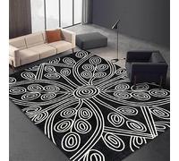 ARUGYTEI Tapis de décoration,Noir Blanc, Tapis pour Salon, Chambre à Coucher, Canapé, Chambre d'enfant,70 x 140 cm