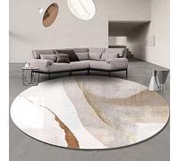 ARUGYTEI Tapis Rond,Motif Moderne Brun, Jaune, Beige doré, Blanc Taupe Clair,Tapis Vintage Salon Tapis pour Moderne Salle de Séjour Chambre, Enfants Chambre décoration, Brown, ø 190 cm